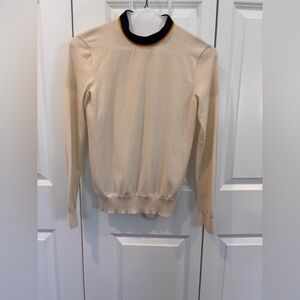 Celine Cream and blue purple  Crew Neck Sweater
